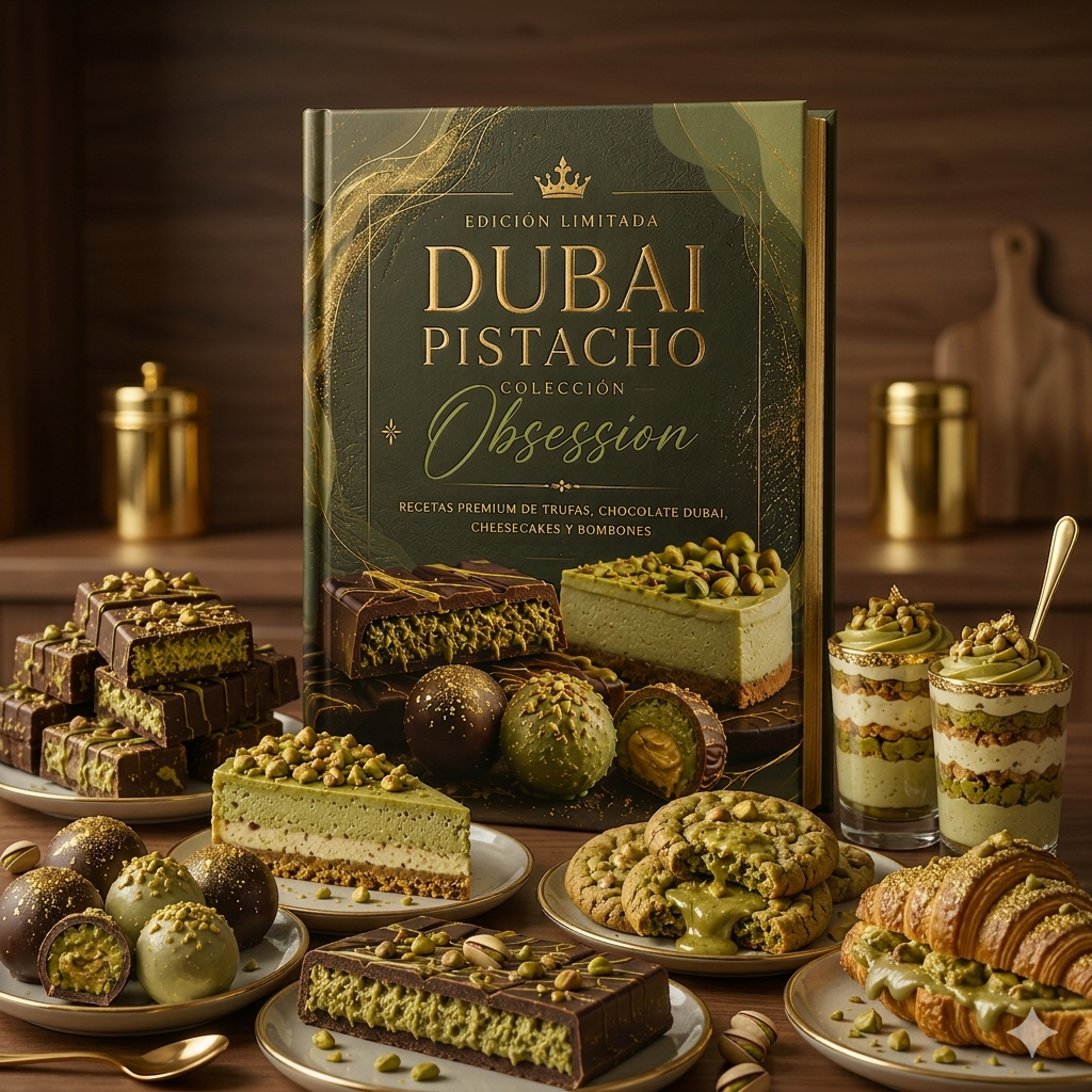 EDICIÓN LIMITADA: DUBAI PISTACHO & CHOCOLATE OBSESSION: BOMBONES, TRUFFAS, BARRAS, CHOCOLATE DUBAI,  CHEESECAKE DUBAI, VASITOS,  CROISSANT RELLENOS Y COOKIES ESTILO DUBAI.