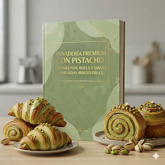 PANADERIA PREMIUM CON PISTACHO: MEDIALUNAS, ROLLS Y MASAS LAMINADAS.